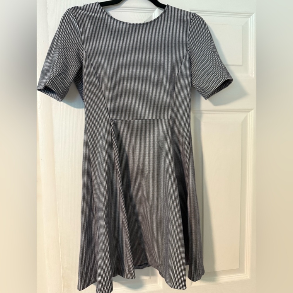 Theory Navy A-Line Short Sleeve Dress